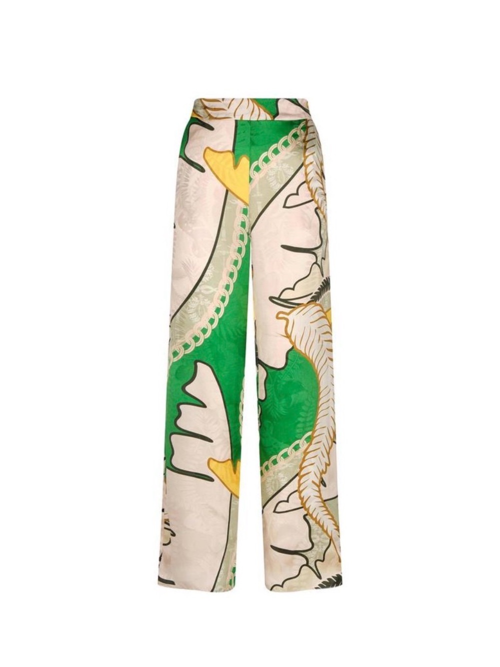 Juan de dios Santo Tomas jacquard silk pants green 4